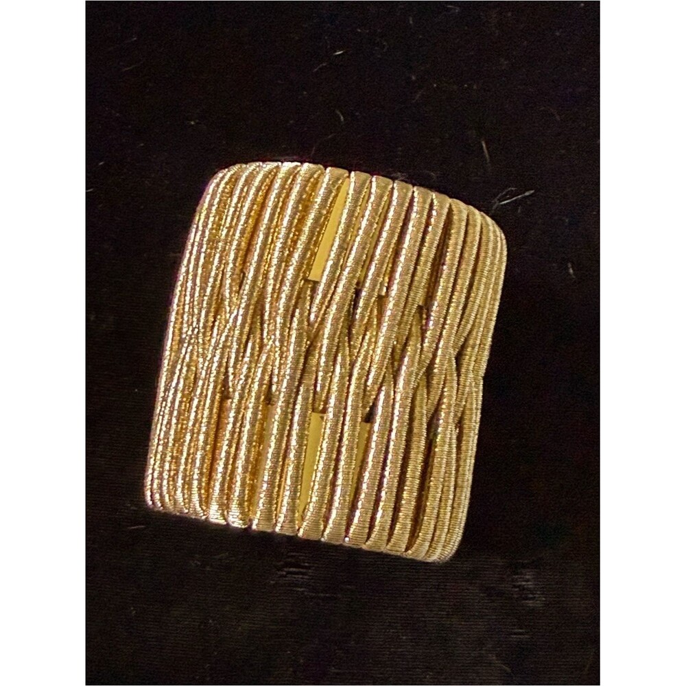 Chunky Gold Metallic Cord Wide Cuff Bracelet 80s 90s Statement Wrap Bangle